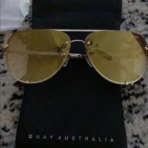 Quay high key mini rimless gold/Brn